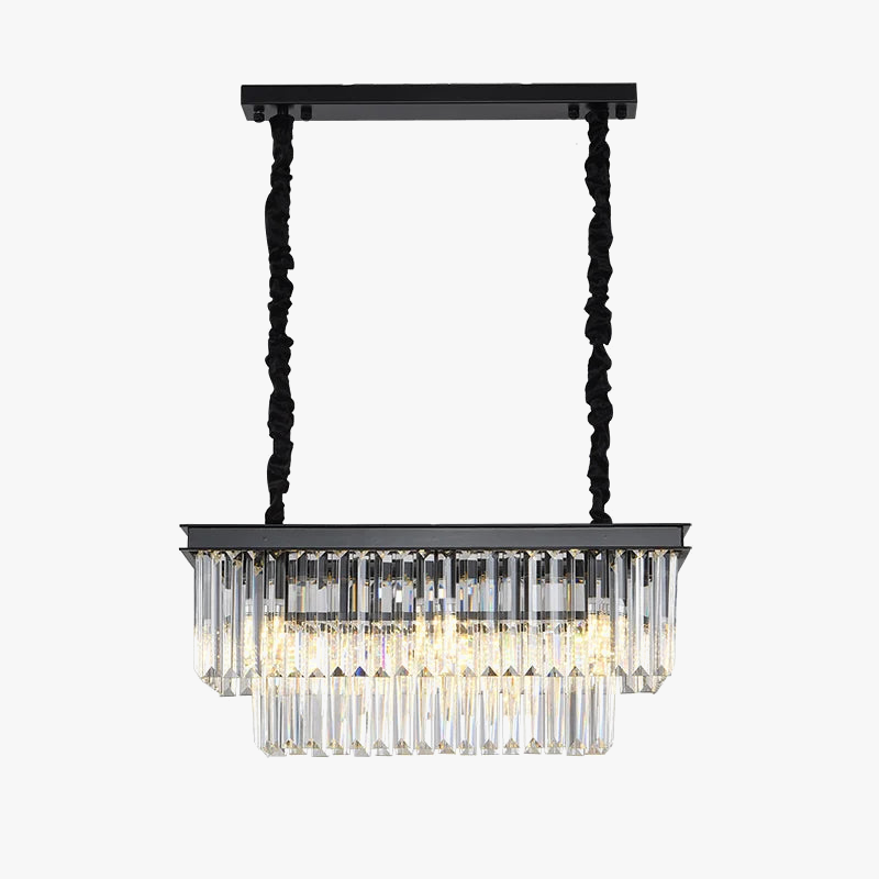 luxury crystal pendant chandelier with round golden iron lamps