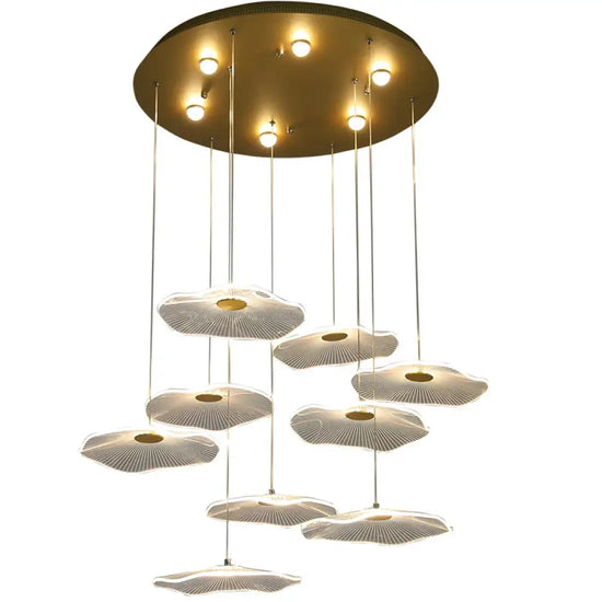 Lustre Villa Moderne Minimaliste Luxe créatif tournant escalier long