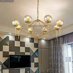 Lustre Vintage Doré Avec Globe Loft Luminaire Chambre