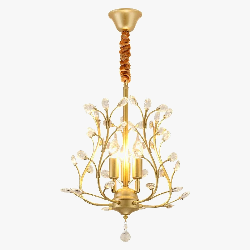 Vintage crystal four-branch chandelier for elegant lighting