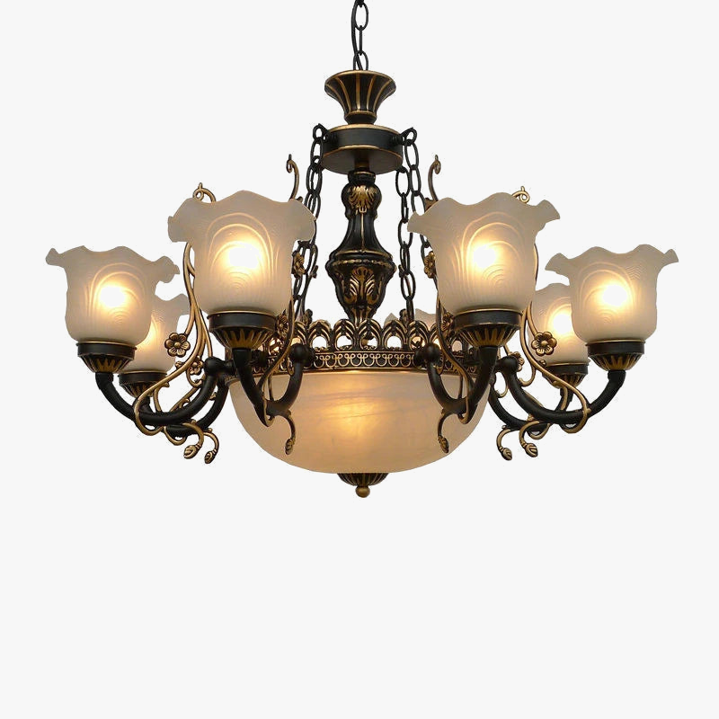 Elegant handcrafted wrought iron chandelier