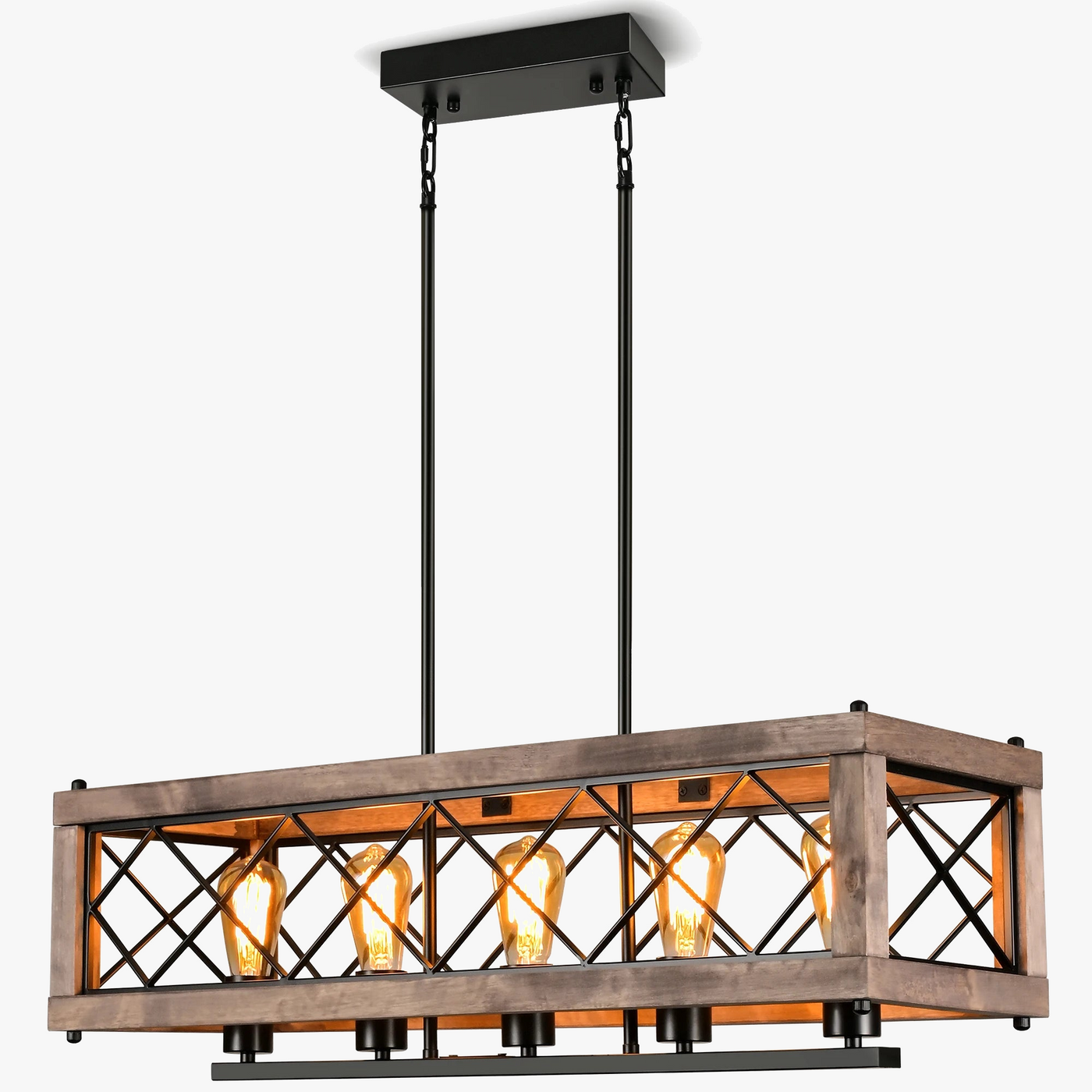 Vintage Rustic Wood Chandelier