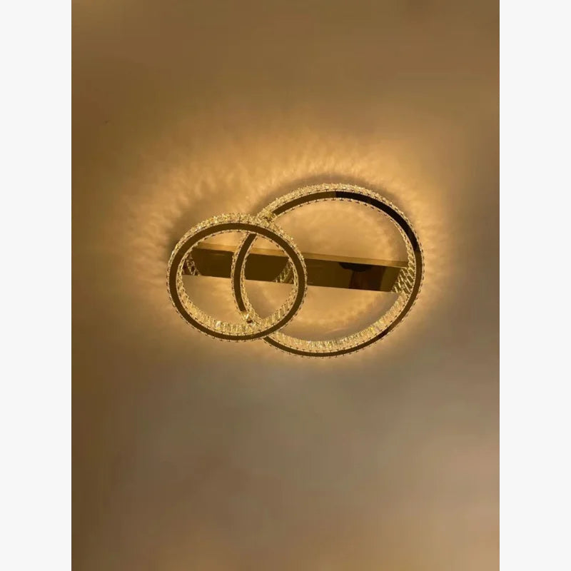 Modern luxurious crystal steel ceiling light