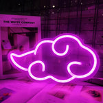 Neon Mural En Forme De Nuage Japonais