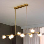Nordic Long Led Pendant Lights Glass Ball Black Gold For Dining Room Table Bar Counter Chandeliers