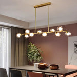 Nordic Long Led Pendant Lights Glass Ball Black Gold For Dining Room Table Bar Counter Chandeliers