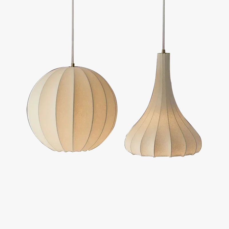 Nordic Wabi Sabi Pendant LED Lights for Living Room Minimalist Silk Chandelier Bar Dining Room Bedroom Loft Hanging Lamp