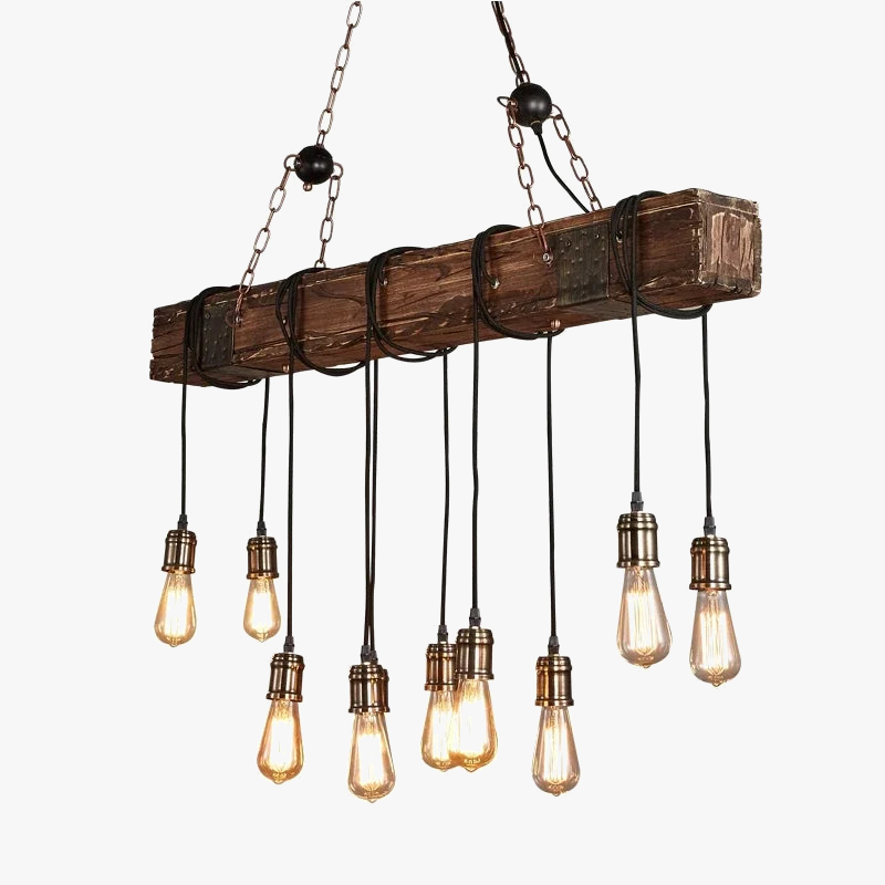 Vintage Industrial Wood LED Pendant Light