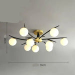 Plafonnier Led Design Métal Verre Multiboule 9 Lampes / Froide Luminaire Chambre