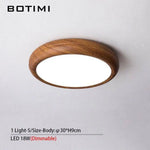 Plafonnier Led Rond Bois Moderne S / Dimmable Luminaire Chambre