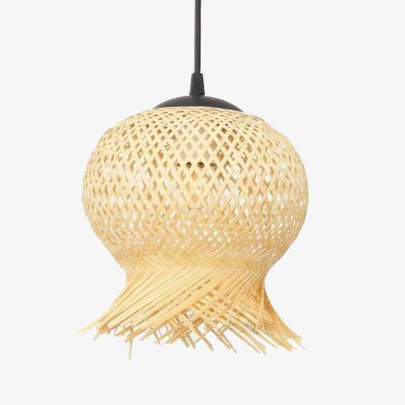 Creative Round LED Rattan Pendant Light