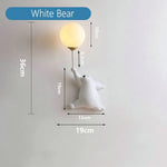 Sandyha Ours Led Lune Chambre Enfants Ours Blanc / Lumière Blanche Applique Murale