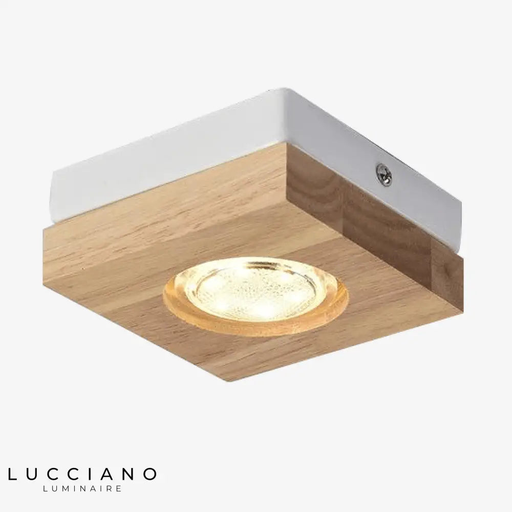 Spot Led Bois Carré Botimi Luminaire Cuivre