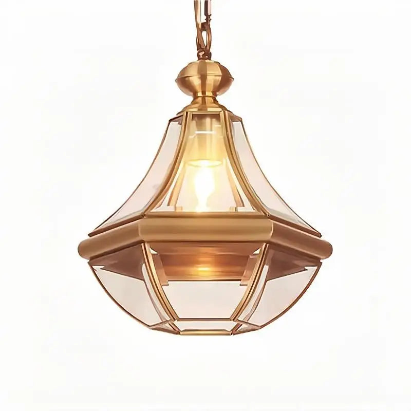 Outdoor Pendant Light American Rural Style Full Copper Waterproof Chandelier Villa Porch Sunroom/Corridor/Balcony Pavilion Brass Lamp