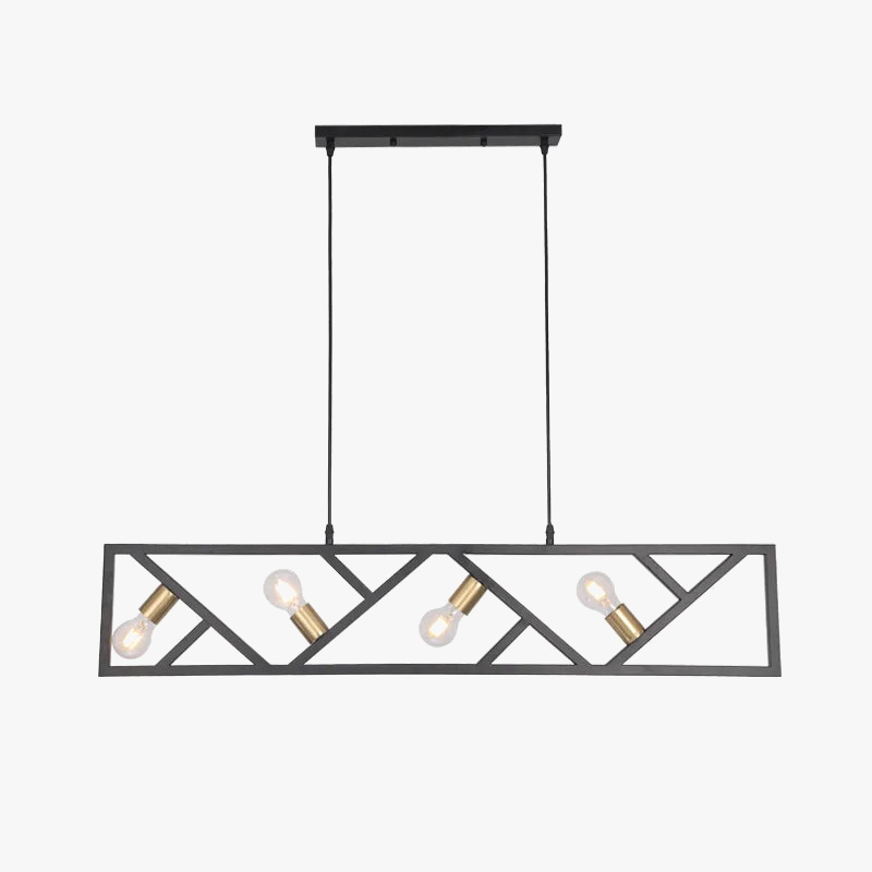 Industrial Style Iron Art Chandelier Restaurant Living Room Milk Tea Cafe Creative 4-Head Personality Pendant Lamp