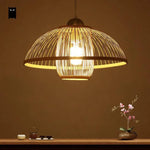 Suspension Bambou Naturel Wicker Luminaire Chambre
