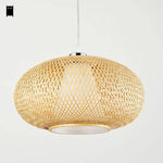 Suspension Bambou Ovale Design Luminaire Chambre