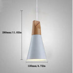 Suspension Bois Conique Multicolore Gris Luminaire Chambre