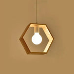 Suspension Bois Forme Botimi Hexagone / Froide Luminaire Chambre
