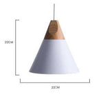 Suspension Conique Bois-Aluminium Blanc - Medium Luminaire Chambre