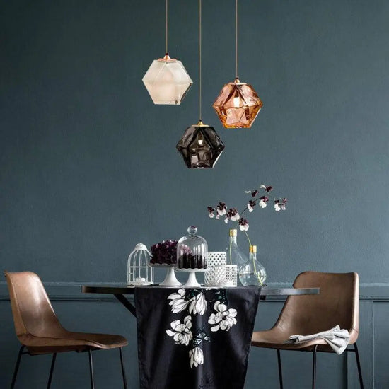 Suspension Cristal Diamant Coloré Luminaire Chambre
