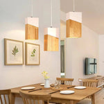 Suspension Cube Led Bois Moderne Luminaire Cuivre