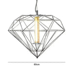 Suspension Design Cage Géométrique Fine B - Argenté 60Cm Luminaire Doré