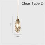 Suspension Dorée Métal-Verre Formes Variées D / Naturelle Luminaire Chambre