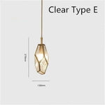 Suspension Dorée Métal-Verre Formes Variées E / Naturelle Luminaire Chambre