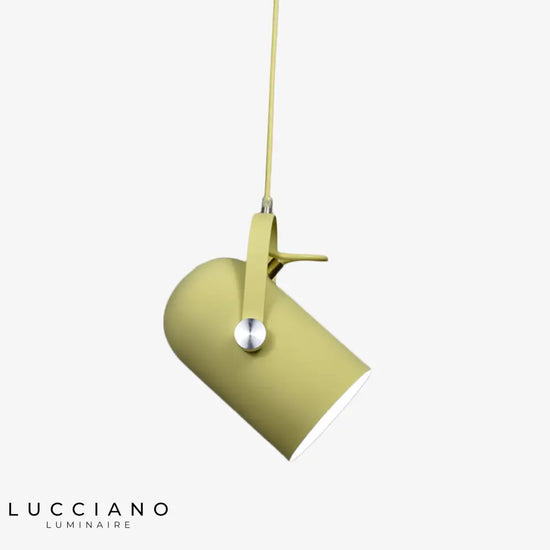 Suspension En Aluminium Colorée Jaune Luminaire Chambre