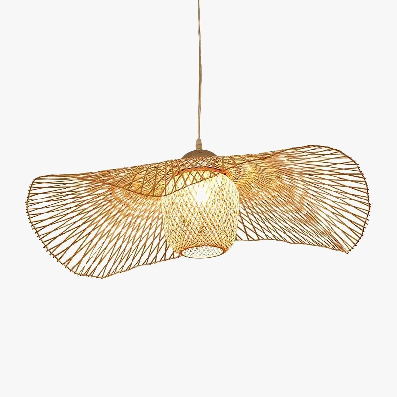 Elegant bamboo restaurant pendant light
