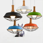 Suspension En Bois Métal Et Cage Luminaire Chambre