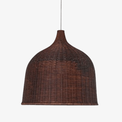LED Rattan Pendant Light with Colorful Bell Lampshade