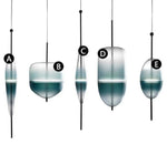 Suspension Goutte Bleue En Verre Moderne Luminaire Chambre