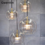 Suspension Led Boule Verre Dorée Luminaire Doré