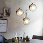 Suspension Led Boule Verre Métal Luminaire Chambre