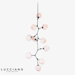 Suspension Led Branche Abat-Jour Verre Luminaire Chambre