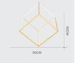 Suspension Led Cube Doré Branché 60X60Cm Luminaire Chambre