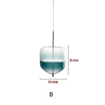 Suspension Led Design Verre Bleu D - Bleu Luminaire Chambre