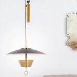 Suspension Led Dorée Abat-Jour Noir Luminaire Chambre