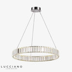Suspension Led Dorée Cercle Verre Luxury Luminaire Chambre