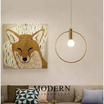 Suspension Led Dorée Ronde Luminaire Chambre