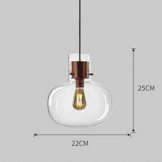 Suspension Led En Verre Coloré Transparent / 25 X 27 5Cm Luminaire Chambre