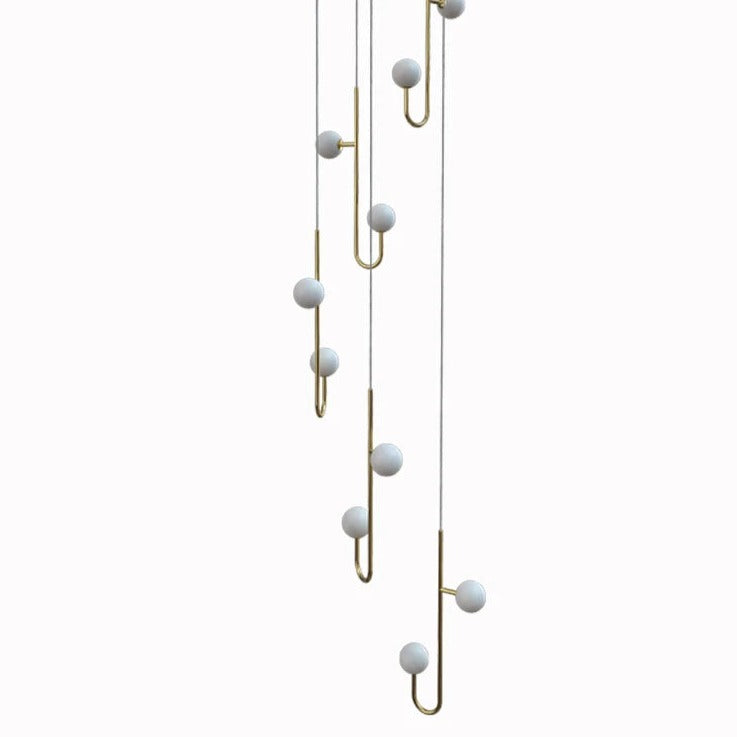 LED suspension spiral staircase modern luxury chandelier ceiling light