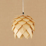 Suspension Led Fleur Bois Pétales Luminaire Chambre