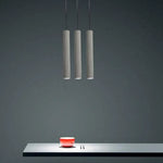 Suspension Led Grise En Ciment Luminaire Chambre
