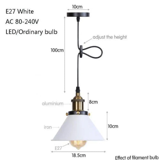 Suspension Led Industrielle Métal Coloré Blanc / A Luminaire Chambre