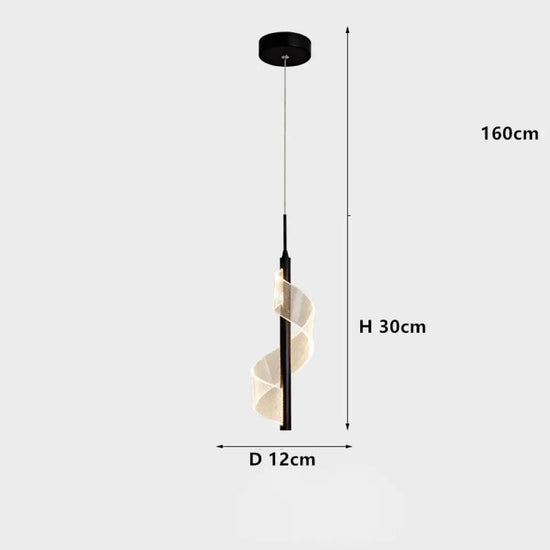 Suspension Led Minimaliste Ondulée Luminaire Chambre