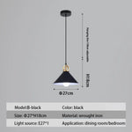 Suspension Led Nordique Métal Haston B - Noir / Chaude Luminaire Chambre
