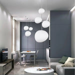 Suspension Led Ovale Verre Blanc Luminaire Chambre